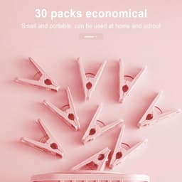 Waslijnclips - Wasknijpers mand - Kleding drogen - Winddicht ontwerp - 30 stuks - Roze — thumbnail 2