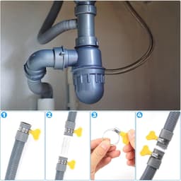Wasmachine Afvoerslang Verlenging - Vaatwasser Slang Uitbreiding - Apparaten Aansluiten - Universele Pasvorm - 15 Meter - Grijs — thumbnail 3