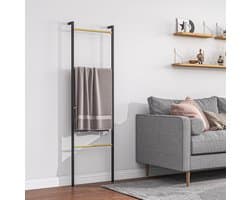 COVREO Droogrek 49 x 167,5 cm zwart staal, handdoekladder met 4 stangen