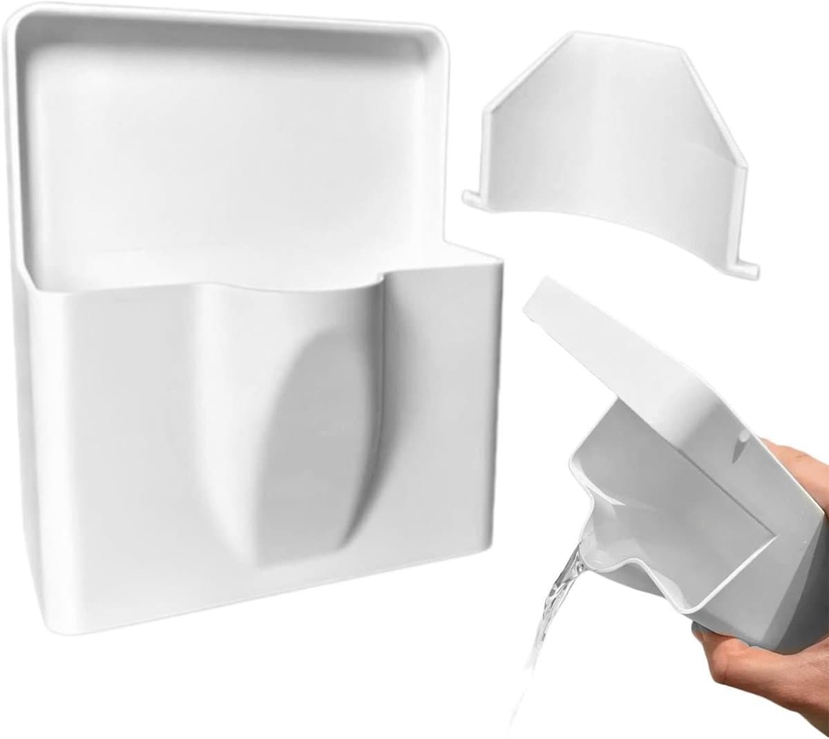 Lekbak wasmachine - 17.8×17.8×4.5cm - Met Geleidetrechter - Lekbak voor Wasmachine en Vaatwasser - Wateropvang - Waterdichte bak - Opvangbak - Universele wasmachine lekbak - Wasmachine opvangbak - Afvoerbak - Voor kelder, woning, camper — afbeelding 1