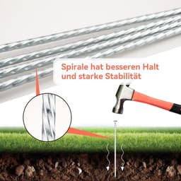 Omgoods - Spiral Grondankers in RVS voor Tuin en Camping (200 Stuks) — thumbnail 5
