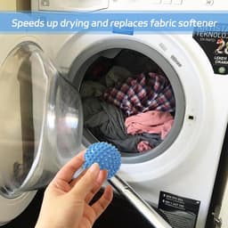 9 stuks drogerballen voor wasdroger, drogerballen, droogballen, herbruikbare droogballen, droogbal, wasbal voor wasmachine, droger ballen voor thuiskleding (blauw, wit, paars) — thumbnail 2