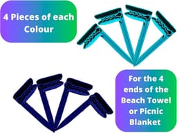 Clips voor Strandhanddoeken - Hemelsblauw - 8 Stuks - Robuuste Kunststof Klemmen - Voor Strand en Picknick — thumbnail 4