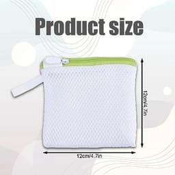 Omgoods- Waszak Set van 8 - Delicate Mini-Wasmachine Zakken - Fijnmazig Polyester - Opbergzakken met Ritssluiting - 12 x 12 cm - Voor Lingerie en Ondergoed - Waszakken — thumbnail 2