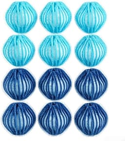 SnelShoppen - Set van 12 Anti-Haarballen, Wasmachine, Haarvanger, Wasbal, Dierenharen Vangen, Marineblauw en Lichtblauw, Effectieve Wasaccessoires, Sc — thumbnail 1