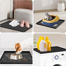 Lekbak Wasmachine - 60 x 65 cm - Siliconen Opvangbak - Opstaande Rand – Lekbak Koelkast Vaatwasser Diepvriezer - Lekbak voor Wasmachine en Vaatwasser - Opvangbak - universele wasmachine lekbak - Wasmachine opvangbak - afvoerbak - Zwart — thumbnail 5