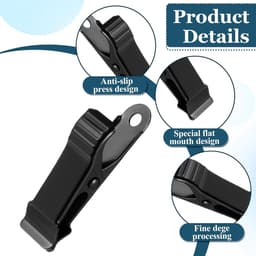 SnelShoppen - 12 Stuks Metal Clips Mini Klemmen 1.2 cm Zwarte Non-Slip Klemmen voor Gordijnen, Kleding, Foto's, Snacks en Creatieve Projecten — thumbnail 2