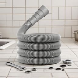 Afwaterslang Set - Camper Afvoer - Afvalwater Afvoeren - Verstelbare Lengte - 28-42 mm - Grijs — thumbnail 4