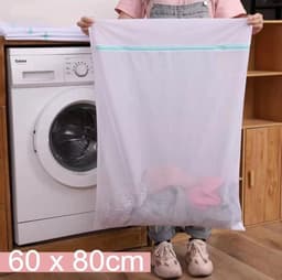 Grote Mesh Waszak voor Wasmachine 60x80 cm - Reizen Opslag Organizer Tassen - Wasnetzak met Zip - Trui Jurk Kledingstuk Kussen Speelgoed - Set van 2. — thumbnail 4