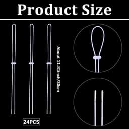 Baby Hoedjes - Zomer - 24 stuks - Verstelbaar Kinkoord - Wit - Winddicht - Flexibele Clip - Afneembare Clip - Kunststof - Accessoires - Geschikt voor Bootvissen - Sport — thumbnail 4