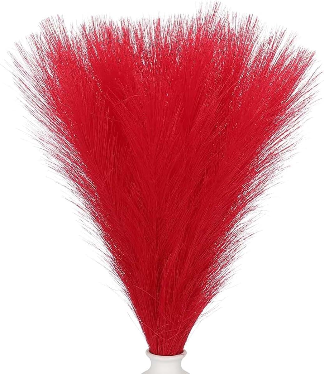 Set van 50 kleine kunstmatige droge pampagrassen los voor interieurdecoratie, bruiloftsvaas, 55,1 cm, rood — afbeelding 1