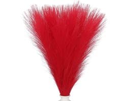 Set van 50 kleine kunstmatige droge pampagrassen los voor interieurdecoratie, bruiloftsvaas, 55,1 cm, rood