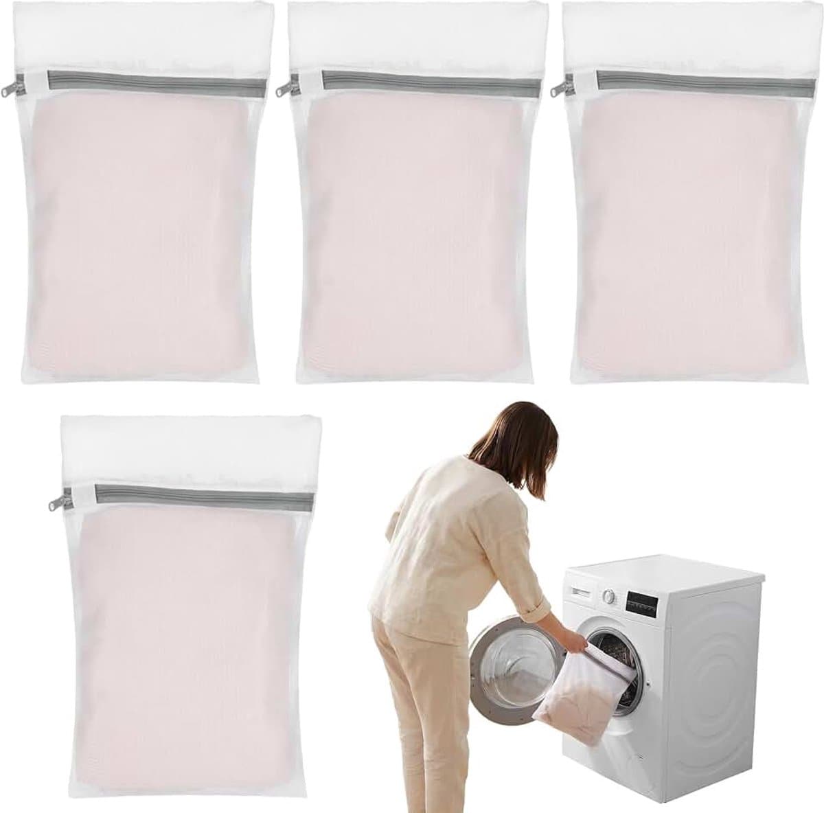 Waszakken van gaasdoek (20 x 30 cm), duurzame waszakken voor fijne waren, lingerie, ondergoed, sokken en babykleding, beschermt stoffen tegen krassen en klitten — afbeelding 1
