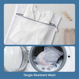 5 Stuks Wasnetten voor Wasmachine, 40x50cm - Fijne Waszakken met Verborgen Ritssluiting voor Delicaat Wasgoed en Ondergoed — thumbnail 2