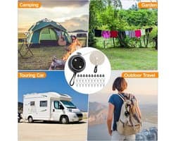 Uitrekbare 10 meter draagbare camping-waslijn - antislip, uitrekbaar waslijnkoord voor buitengebruik tijdens reizen en vakantie - geschikt voor badkamer, voorraadkast en tuin of balkon