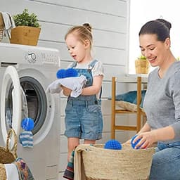 6 stuks wasmachine droger bal, wasbal voor wasmachine, droger ballen voor wasdroger, herbruikbaar, voor het reinigen van huiskleding (blauw) — thumbnail 3