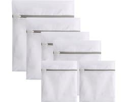 Wasnet voor Wasmachine, 6 Stuks Waszak Wasmachine, 4 Maten Waszak met Rits Waszaks Groot Mesh Waszakken voor Sokken Kleding Beddengoed voor Ondergoed en Reis