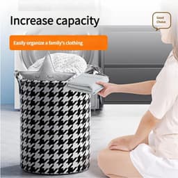 Wasmand - Opvouwbare wasmand - Grote wasmand -Wasmand met handvat -Opvouwbare Wasmand met Handvat – Ruimtebesparende Wasmand voor Badkamer - Slaapkamer -Studentenhuis en Reis - Opbergmand voor Kleding en Speelgoed — thumbnail 3
