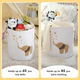 Thijox - Wasmand voor Kinderen, Jongens, Opbergmand van Zeildoek, Extra Groot 58 L, Opvouwbare Vuile Wasmand met Trekkoord Sluiting voor Baby- en Kind — thumbnail 3
