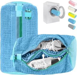 SnelShoppen - 2-in-1 Schoenwaszak met Dubbele Ritssluiting en Dubbele Zakken, Herbruikbare Waszak voor Schoenen, Voor Wasmachine, Afsluitbare Wrijving — thumbnail 1