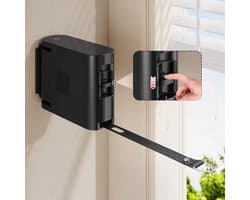Uitschuifbare waslijn, geschikt voor zowel binnen als buiten – een stevige en duurzame, windbestendige waslijn voor wandmontage met aparte ophanggaten voor sneller drogen, ideaal voor woningen, balkons en tuinen – Zwart – 4,2 meter