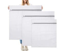 Solidchoice - Set van 3 Waszakken voor Kleding met Verborgen Ritssluiting