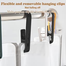 10 Grote Was Pins met Haakjes - Stevige Washaakjes met Clips, Omkeerbare Hangclips voor Handdoeken, Douches, Gordijnen en Kleding — thumbnail 2