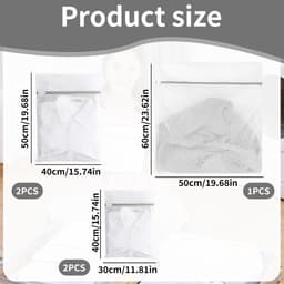 Wasnet voor wasmachine: 5 stuks, 3 maten, stevig polyester, bescherming voor delicate kleding en lingerie — thumbnail 4