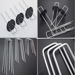 50 Stuks Stalen Grondankers met 50 Bufferdiscs voor Stabiliteit, Ideaal voor Tuin, Camping en Beveiliging van Netten en Hekken, Afmetingen 150x25mm Ø2.7mm — thumbnail 3