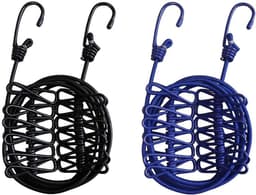 2 Stuks Reiswaslijn, Elastische Waslijn, Draagbare Waslijn, Campingwaslijn, Outdoor-drooglijn Elastisch, met 12 Klemmen, voor Binnen en Buiten, Camping, Wasdrogen Buiten (Zwart, Donkerblauw) — thumbnail 1