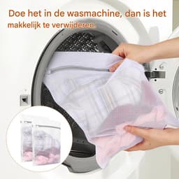Wäschenetz Set - Wäschesäcke Feinwäsche - 8 Stuks 40x30cm - Versteckte Rits Mesh - Wasmachine Ondergoed Reizen - Wit Transparant — thumbnail 2