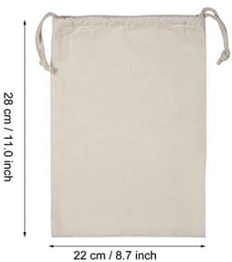 Dailygoods- Waszak Grote Capaciteit - Katoenen Waszak - Huishoudelijke Opslagzak - Reizen - Ecologisch Katoen - Sluiting met Koord - Opbergtas — thumbnail 4