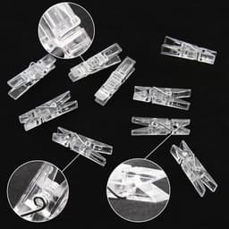 Dailygoods- Wasknijpers Mini 100 Stuks - Kunststof Wasknijpers - Transparante Veerklemmen - Decoratie voor Foto's - Handwerk en Kleding - Duurzaam en Robuust - Fotoclips — thumbnail 3