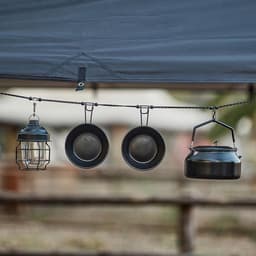 Waslijn Camping - Draagbaar Touw - Kleding Drogen - Reflecterend Veiligheidsparel - Verstelbare Lengte - Zwart — thumbnail 4