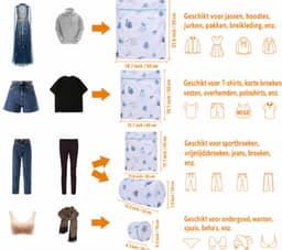 Duurzame waszakken van mesh met ritssluiting, machinewasbaar, 5-delige set met bladmotief | Voor delicate blouses, kousen, reisorganizer — thumbnail 2