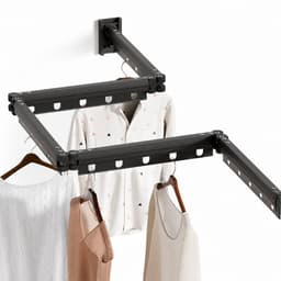 YQLAFT droogrek inklapbaar - droogrek 126cm - wasrek inklapbaar - 180° draaibare armen en 360° verstelbare scharnieren - Ideaal voor kleine woningen - droogrek hangend - Wasrek hangend - wanddroogrek - Kledingrek - Grijs — thumbnail 1
