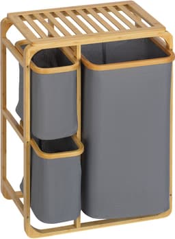 Bamboe wasmand-3 uitneembare manden-50 cm x 32 cm x 69-7 cm-naturelgrijs — thumbnail 2