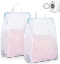 Dailygoods - 2 stuks wasnetten groot (wit) - Herbruikbare wasnetten met premium ritssluiting beschermen bh's, zijden blouses & delicatesse (50x60cm) — thumbnail 1