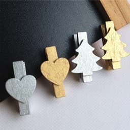 Dailygoody - Houten wasknijpers - Decoratieve knijpers - 100 stuks — thumbnail 4