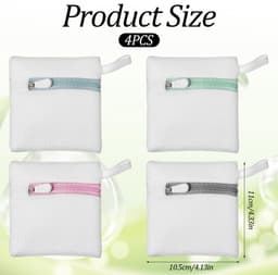 Dailygoods - Tyqour 4 stuks kleine mesh waszakken, anti-klevende waspod-zakken, duurzame polyester opbergzakken voor geurende kralen, reiswasorganizer, beschermen delicate kleding — thumbnail 4