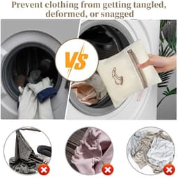 Dailygoods - Laundry Bags Wasmachine-netzakken, 2 stuks, met hersluitbare was, 18 x 20 cm, geschikt voor fijne was, beha's, sokken en schoenen — thumbnail 2