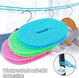 Nylon Waslijnen - Droogtouw Kleding - Kleding Drogen - Winddicht Hechtdesign - 3/5/8/10 Meter - Blauw — thumbnail 5