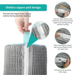 Dailygoods - OMJMYY 2 stuks waszakken voor schoenen, wasmachine, waszak voor schoenen, herbruikbaar, waszakken voor schoenen met ritssluiting, bescherming voor schoenen en kleding (grijs) — thumbnail 4