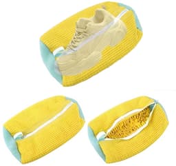 Dailygoods - Vastsea Schoenpoetszak, Schoenpoetszak voor Wasmachine, Waszak voor Schoenen, Herbruikbare Schoenwaszak voor Alle Schoensoorten en Maten, Geel, Eenvoudige Stijl — thumbnail 4
