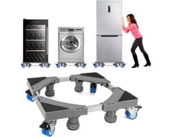 Onderstel Wasmachine - Verrijdbaar Frame - Apparaten Verplaatsen - Verstelbare Maat - 41.5-65cm - Grijs