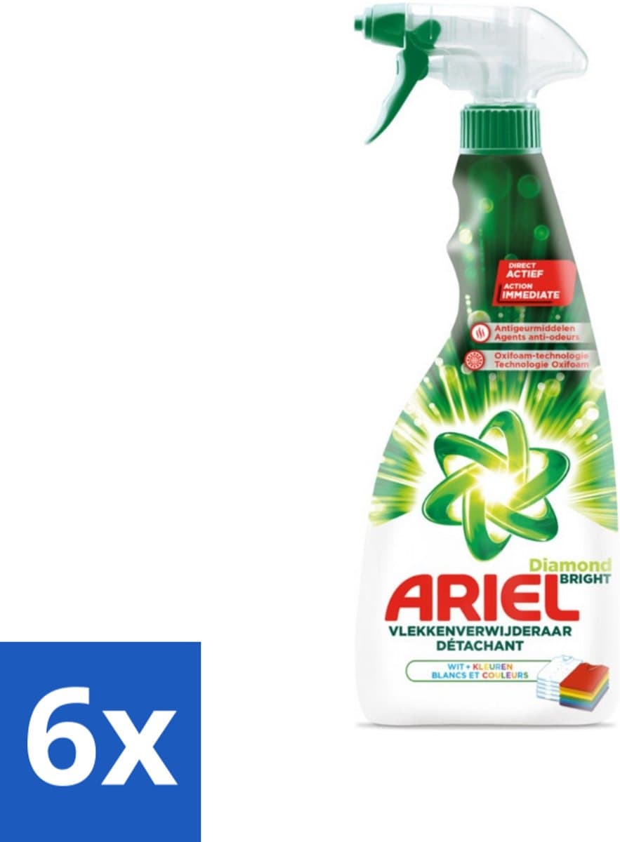 6 x Ariel Diamond Bright - Vloeibare Vlekverwijderaar - Witte en Gekleurde Was - 30 Wasbeurten - Vlekkenverwijderaar - Wasmiddel - Ariel Diamond Bright - Vloeibare Vlekverwijderaar - Witte Was — afbeelding 1