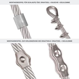 SnelShoppen - Waslijn PVC staalkabel 4mm 6x7 verzinkt, staalkabel ommanteld touw, 10 meter voor tuin, balkon, camping en meer — thumbnail 2