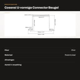 Connector U-vormige Beugel 78 x 82mm - Buisbandklem - Roestvrij Staal - Corrosiebestendig - Duurzaam - Hoogwaardige Materialen - Buisklem — thumbnail 4