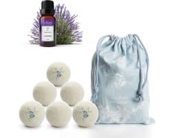 SnelShoppen - 6 LUMINER® Wol Droogballen met Lavendel Geur - Natuurlijke Wasverzachter, Snellere Droogtijd, 100% Wol, Energiebesparend, Perfect voor W
