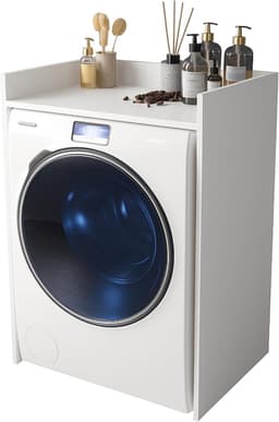Wasmachine Kast - Ombouw Meubel - Badkamer Organisatie - Geluiddempend Ontwerp - 66x97x62 cm - Mat Wit — thumbnail 1